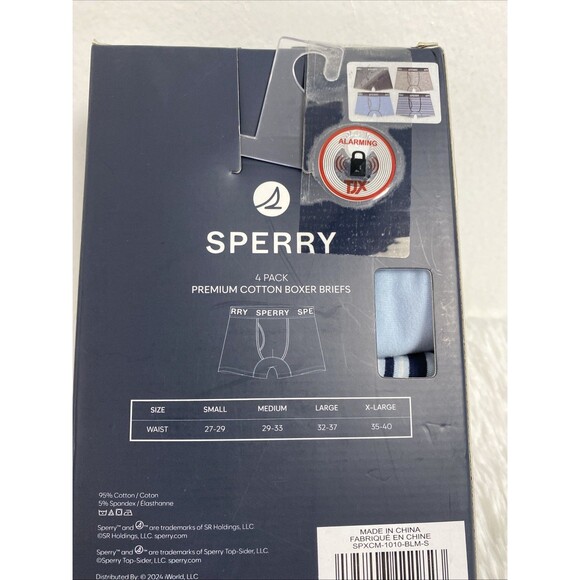 Sperry Men's Boxer Briefs Size S 4 Pack Premium Cotton Blue Gray - Picture 6 of 9